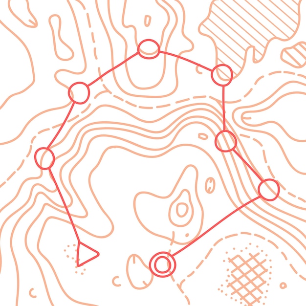 Векторная иллюстрация топографической карты