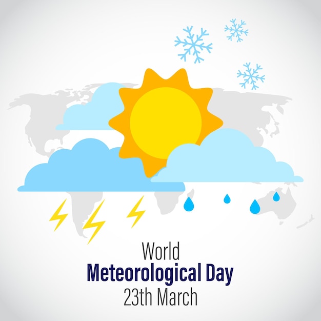 Векторная иллюстрация всемирного метеорологического дня