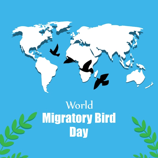 Векторная иллюстрация всемирного дня перелетных птиц