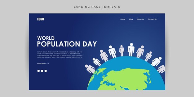 ベクトル 世界人口デーのウェブサイトのランディング ページ バナー モックアップ テンプレートのベクトル イラスト