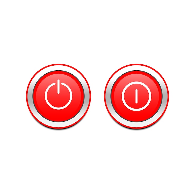 Vector vector illustration of on and off button design on a white background