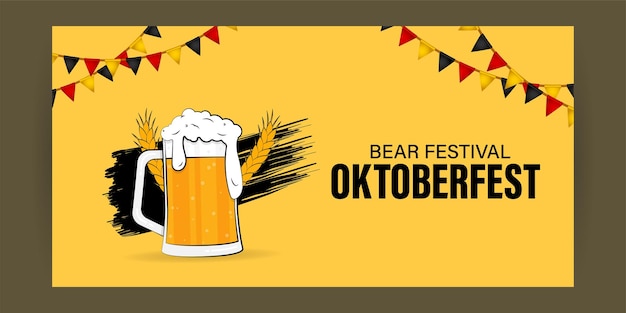 vector illustration of oktoberfest social media feed template