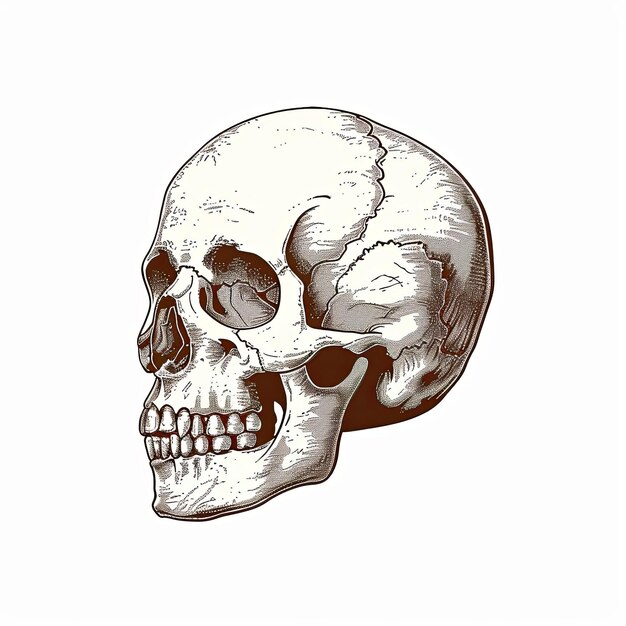 Vector vector illustration old engraving style skull