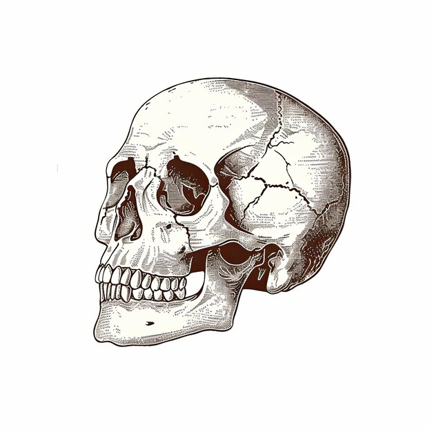 Vector vector illustration old engraving style skull