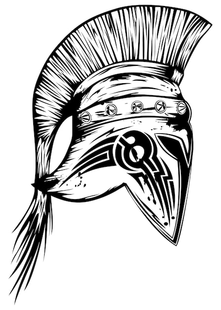 Vector illustration old legionary helmet