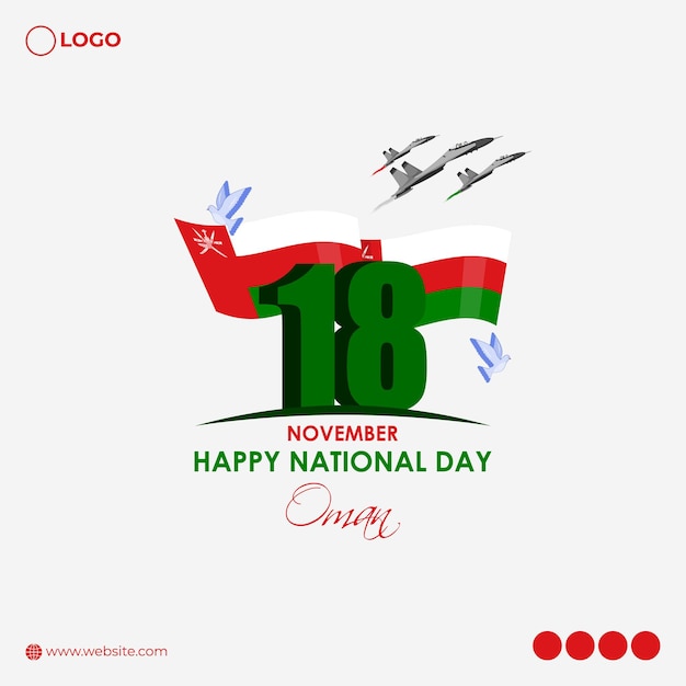 Vector illustration of Oman National Day social media feed template