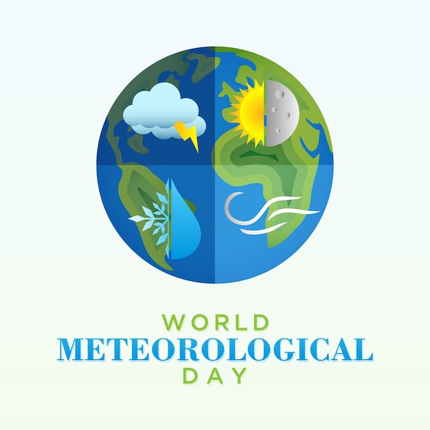 Векторная иллюстрация на тему всемирного метеорологического дня