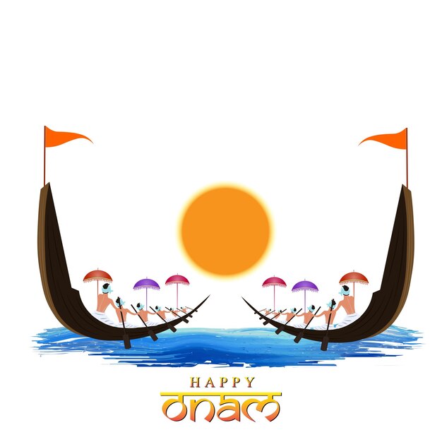 vector illustration of onam. Kerala Onam Greeting Card.