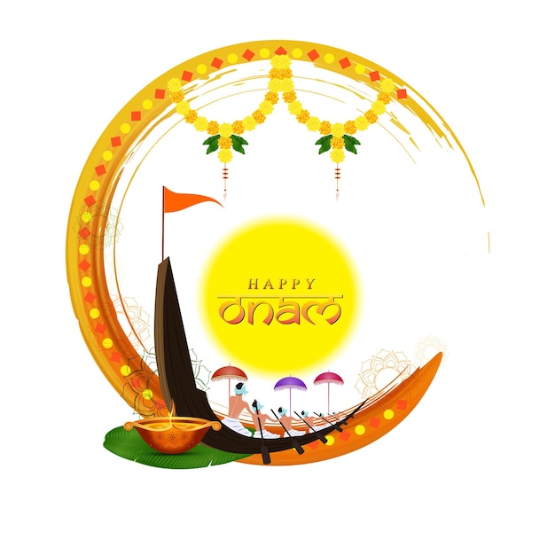 vector illustration of onam. Kerala Onam Greeting Card.