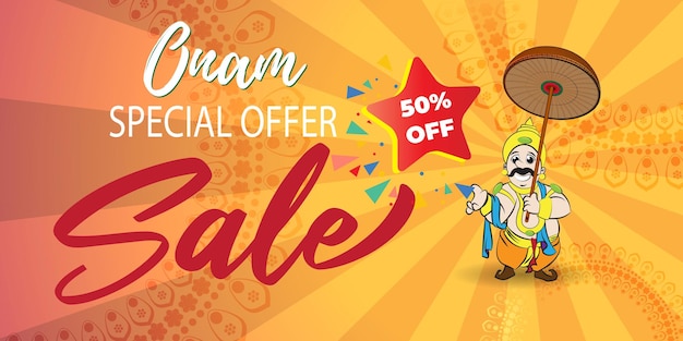 Vector vector illustration for onam sale banner