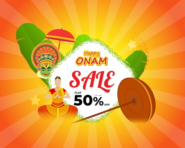 Векторная иллюстрация для баннера Onam Sale