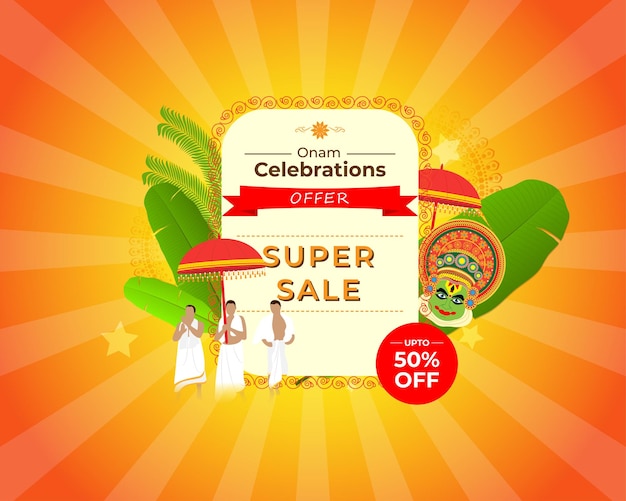 Векторная иллюстрация для баннера Onam Sale