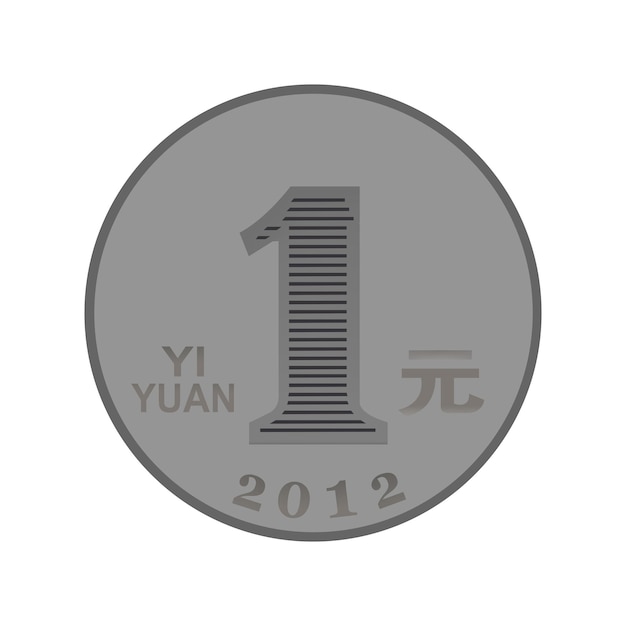 Vector illustration of one Yuan