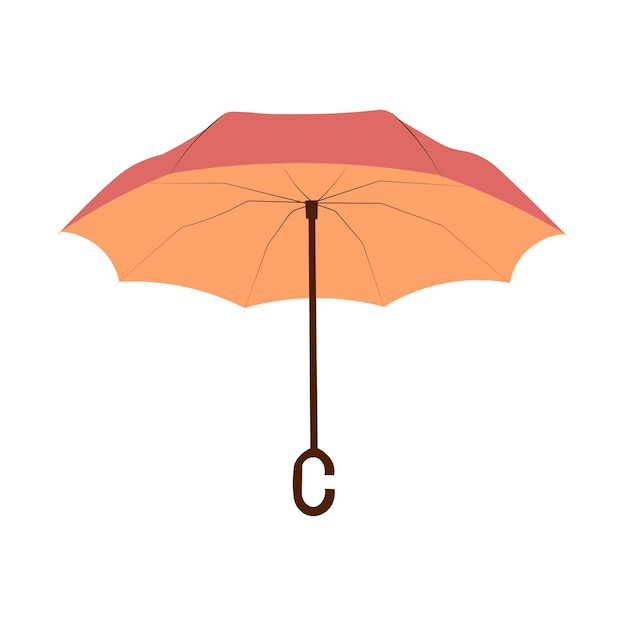 Vector illustration of open umbrella in flat style Umbrella in autumn boho colors