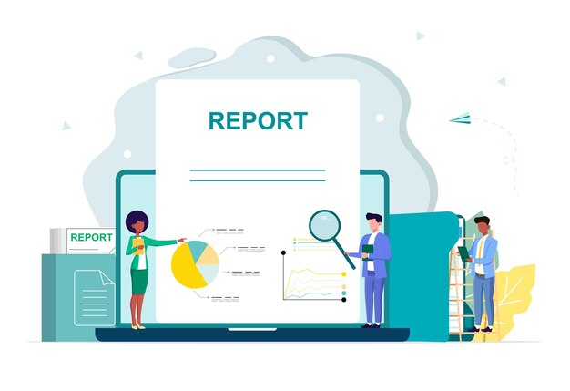 Vector illustration of operational audit concept of examination in business company