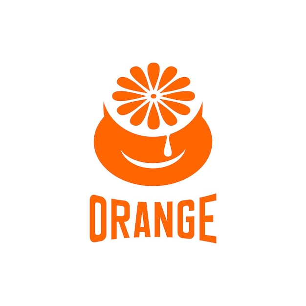 vector illustration of orange fruit logo, orange juice