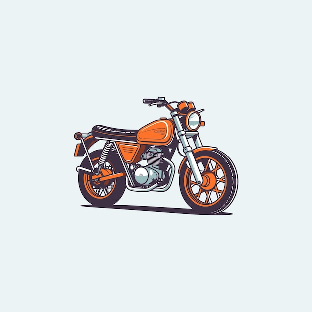 A vector illustration of a orange motor bike on white background