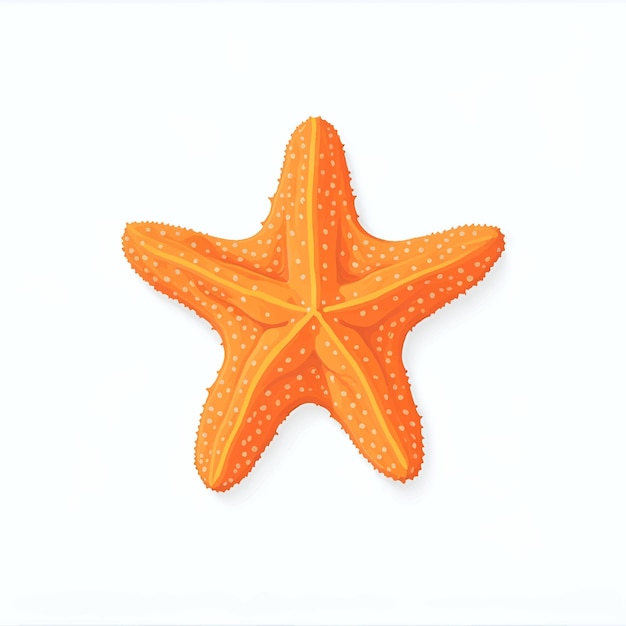 Vector illustration of orange starfish in flat icon style Marine icon in cartoon style