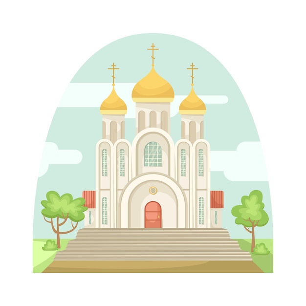 Vector vector illustration of the orthodox christian church a religious building