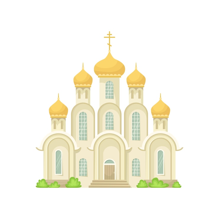 Вектор векторная иллюстрация православной церкви религиозное здание