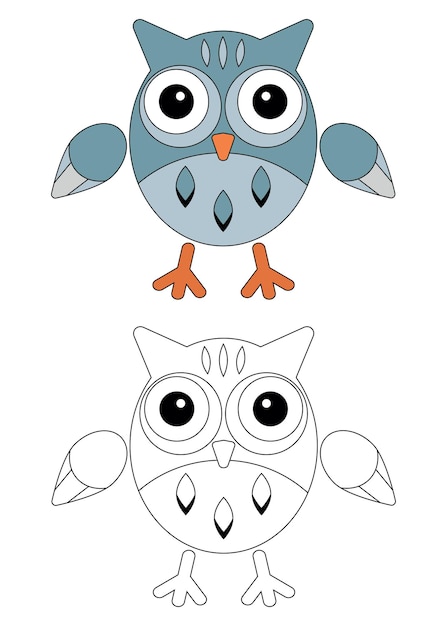 vector illustration of owls for children educational picture coloring