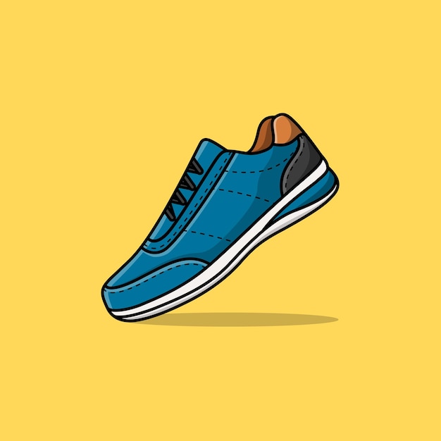 Vector illustration. Pair blue textile sneaker Sport shoes. Shoes for running. Vector illustration.