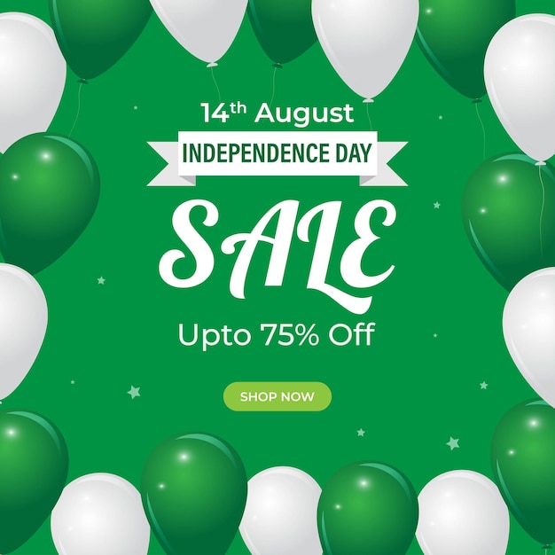 Vector illustration for Pakistan independence day sale banner