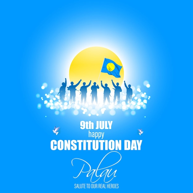 Vector illustration for palau constitution day banner