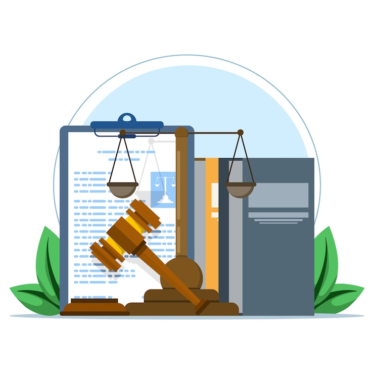 वेक्टर vector illustration of paper document with scales of justice or advocacy elements concept design