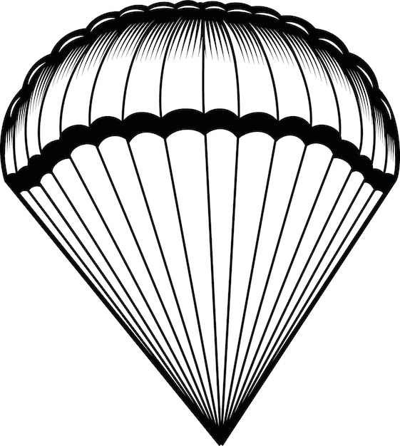 Векторная иллюстрация парашюта, изолированного на прозрачном фоне