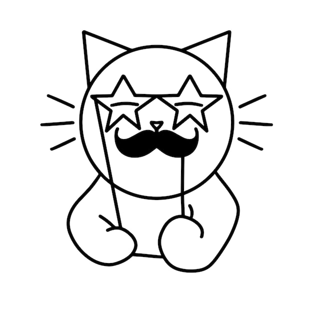 Vector illustration of party cat