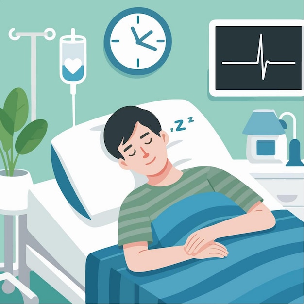 Vector vector illustration of patient in flat design style