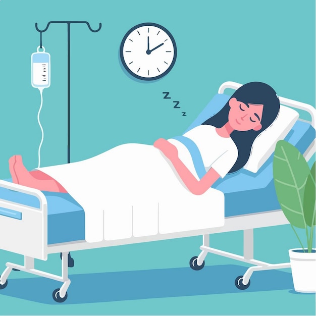 Vector vector illustration of patient in flat design style