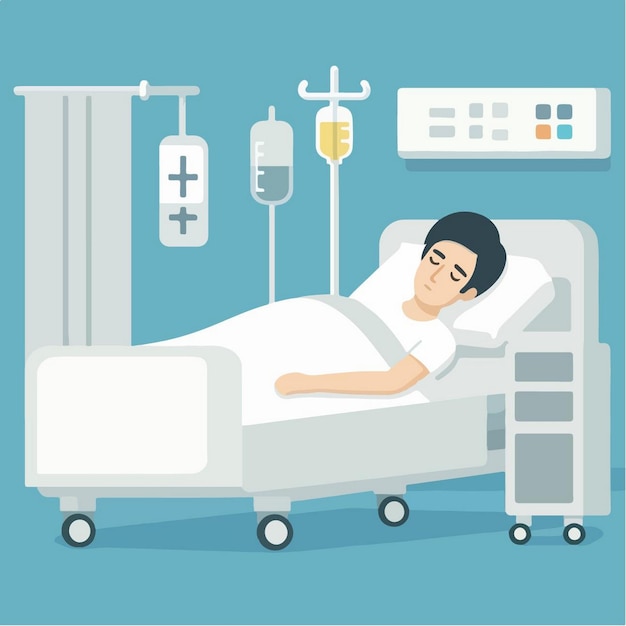 vector illustration of patient in flat design style