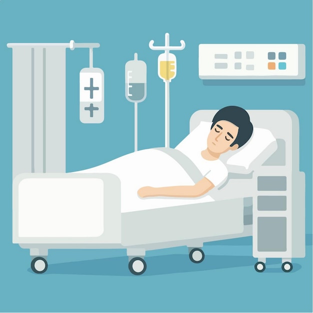 Vector vector illustration of patient in flat design style