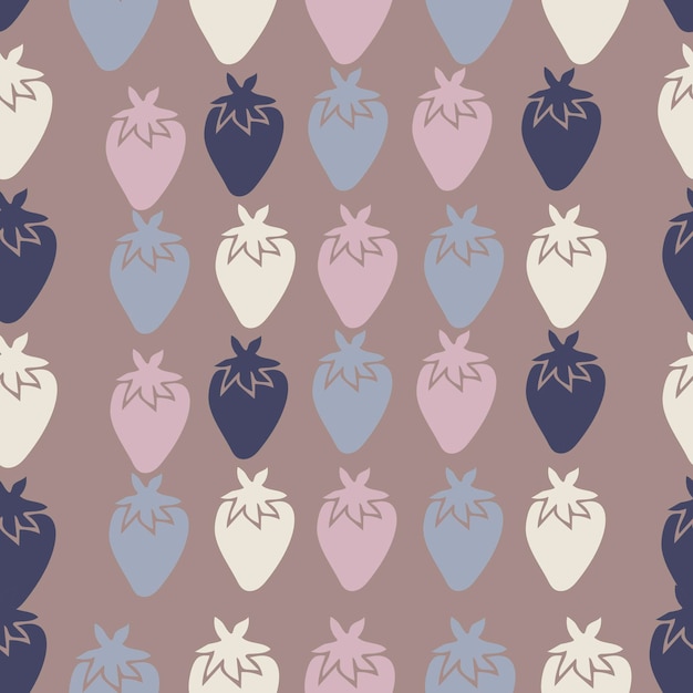 Vector illustration pattern berries strawberries colored background wallpaper cover plants food