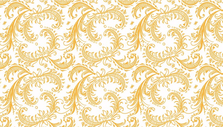 ベクトルイラスト白い背景に金色の花飾りのパターン