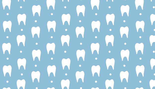 Vector illustration A pattern with healthy teeth on a blue background