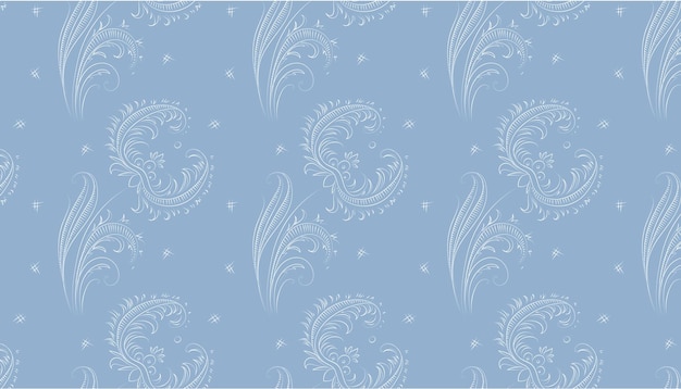 Vector illustration pattern with white flowers on a blue background