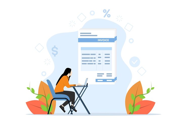 Vector vector illustration of a payment invoice or financial document concept
