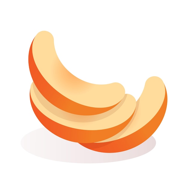 Vector illustration of peach slices