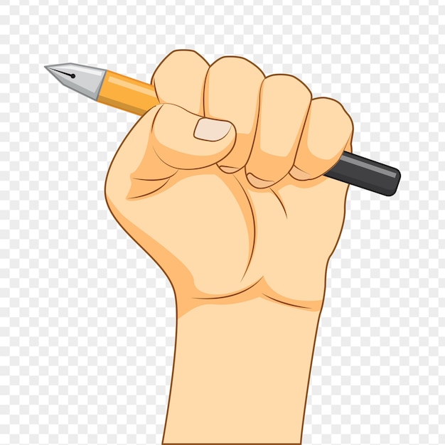 Premium Vector | Vector illustration of pen in hand on transparent