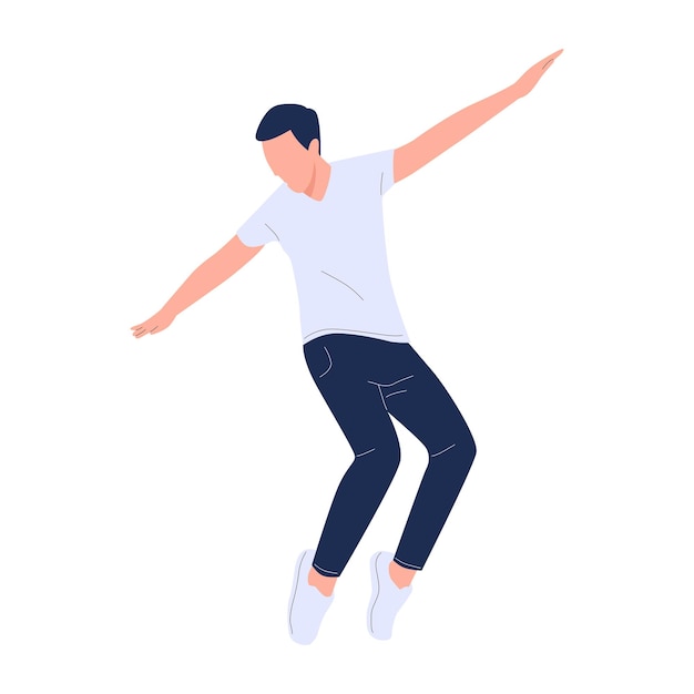 vector illustration of people jumping happily