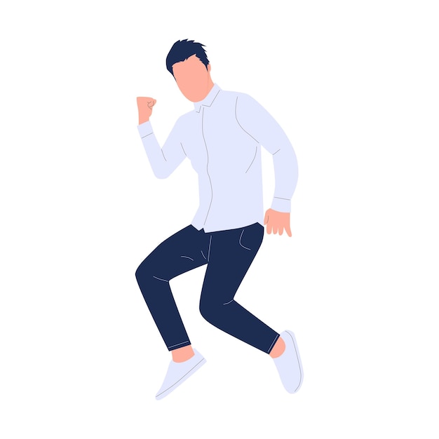 Vector illustration of people jumping for joy