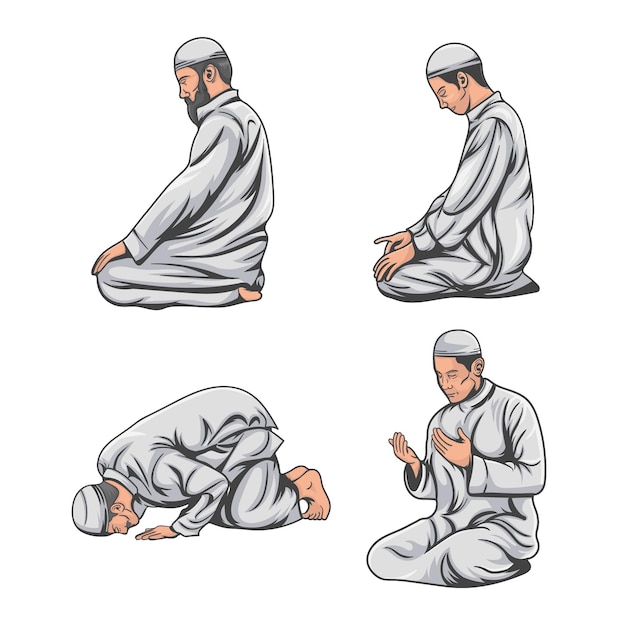 Vector vector illustration of people praying