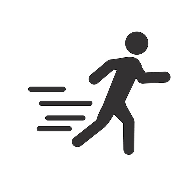 Vector illustration of people running icon flat design