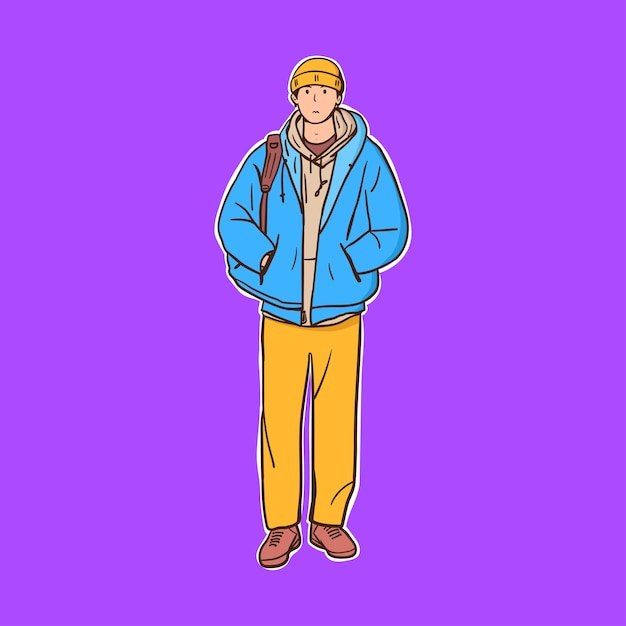 Vector illustration of a person character wearing a summer outfit