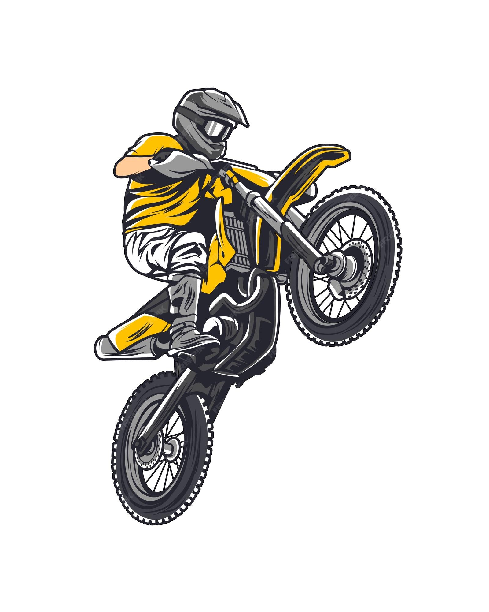 Man Riding Offroad Motocross Motocycle Sketch: ilustrações stock 1119171005