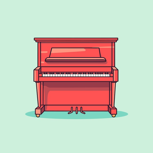 Vettore illustrazione vettoriale di un pianoforte in stile cartone animato