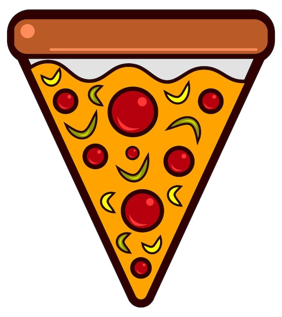 Vector vector illustration of a piece of pizza, vector pizza